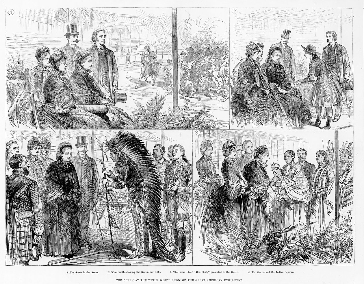 The Queen at the Wild West Show of the Great American Exhibition, 1887 by English School