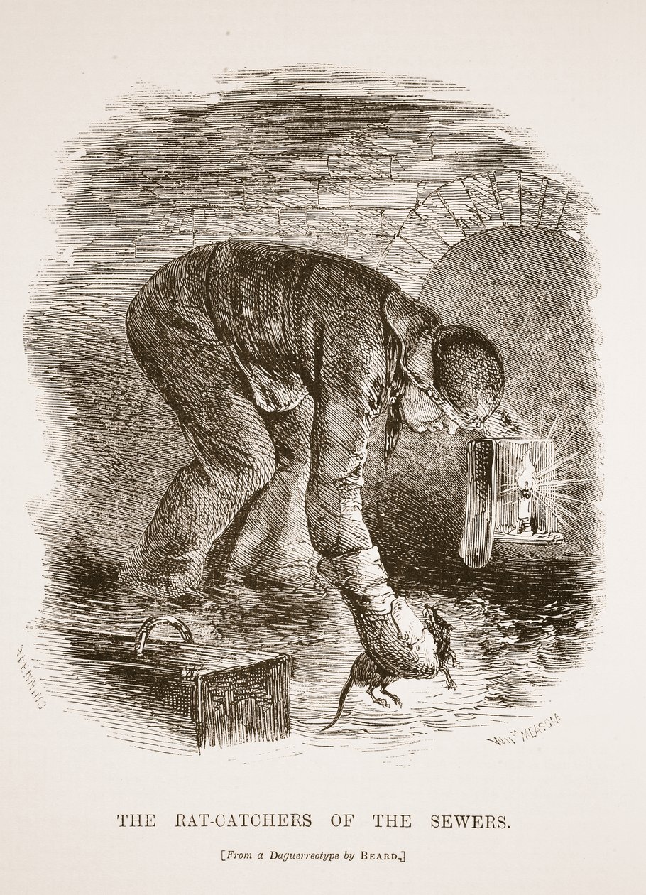 The Rat-Catchers of the Sewers, from the daguerreotype by Richard Beard, illustration from London Labour and London Poor by Henry Mayhew, pub. 1862 by English School
