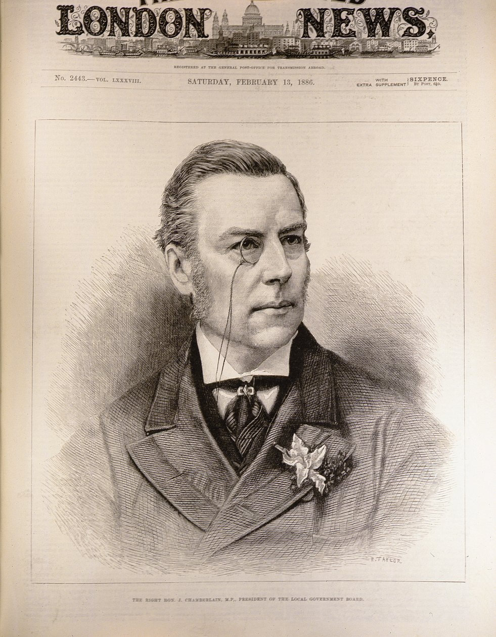 The Right Hon. Joseph Chamberlain (1836-1914), M.P., President of the Local Government Board, from 
