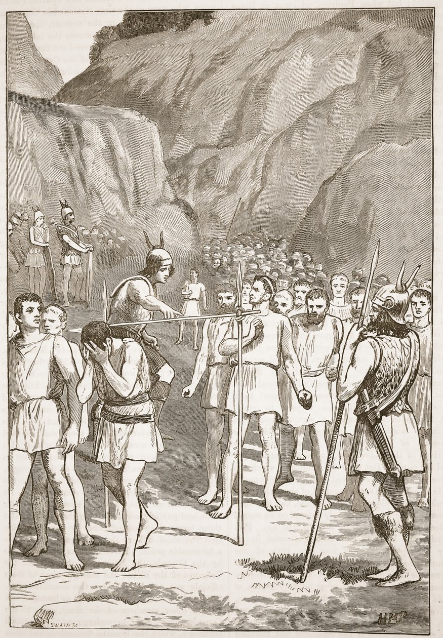 The Romans Passing under the Yoke at the Caudine Forks by English School