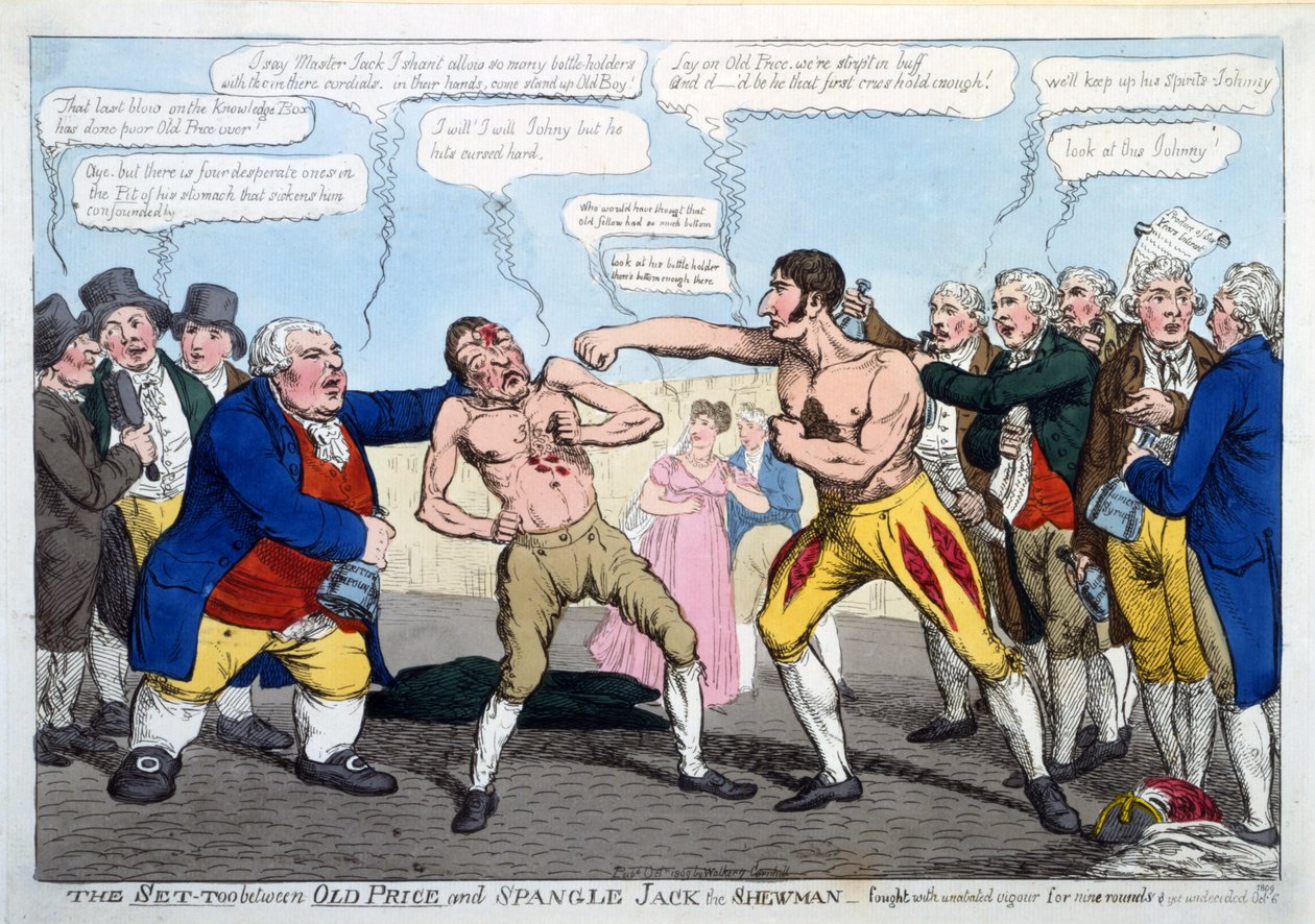 The Set-Too between Old Price and Spangle Jack the Showman - fought with unabated vigour for nine rounds & yet undecided, pub. London by English School