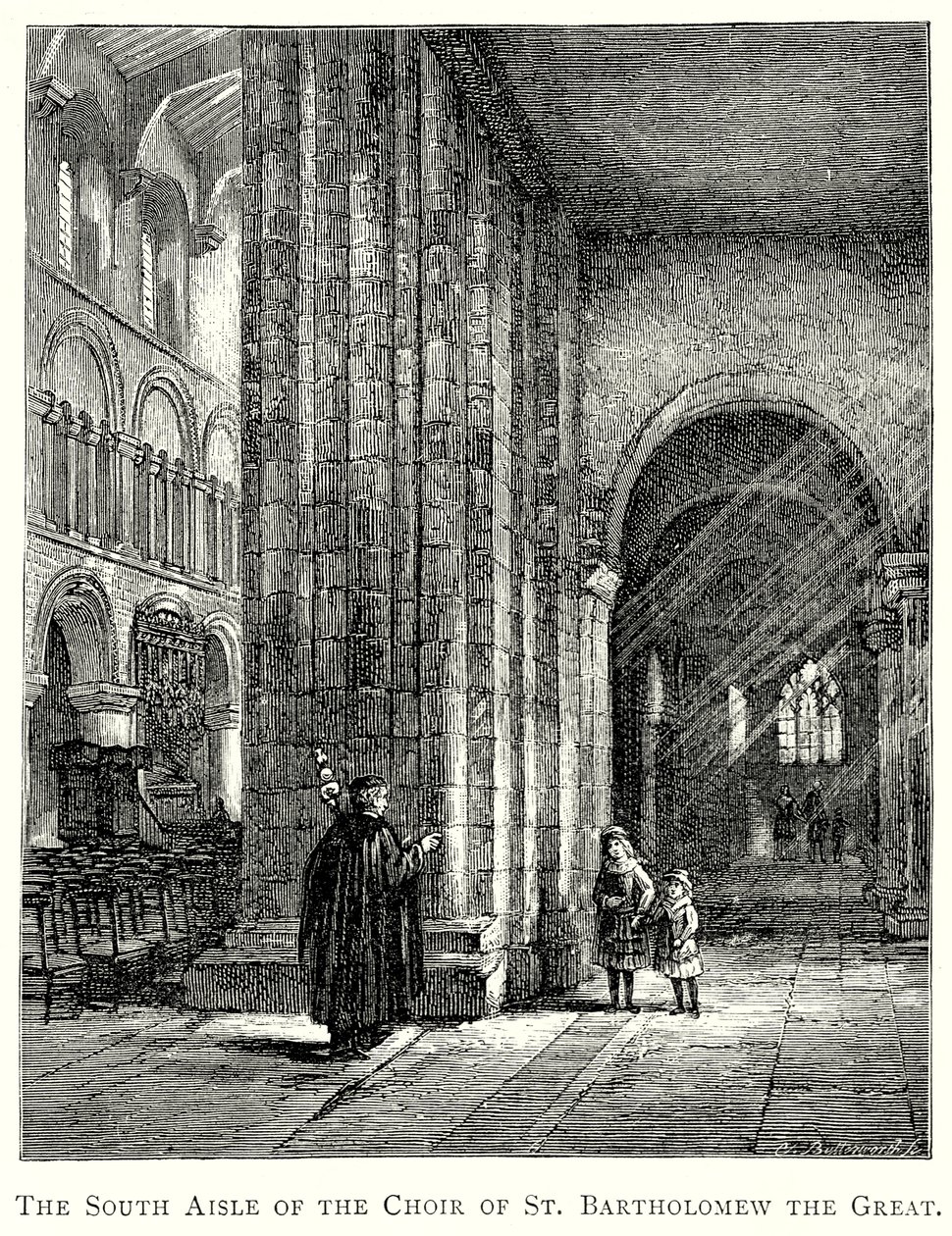The South Aisle of the Choir of St Bartholomew the Great by English School