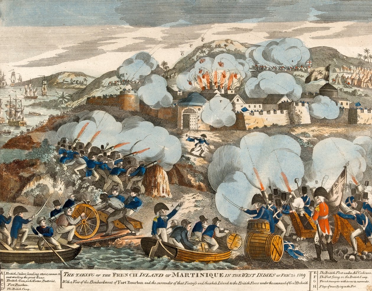 The Taking of the French Island of Martinique in the French West Indies on February 24th, 1809 by English School