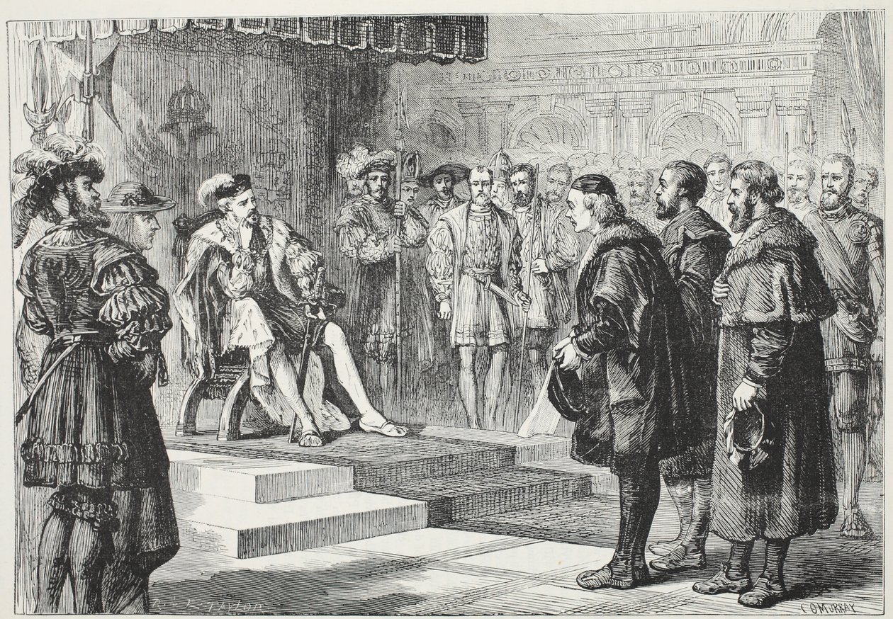 The Three Protestant Ambassadors before Emperor Charles by English School