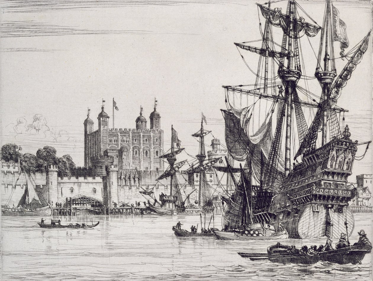 The Tower of London in the Middle Ages by English School