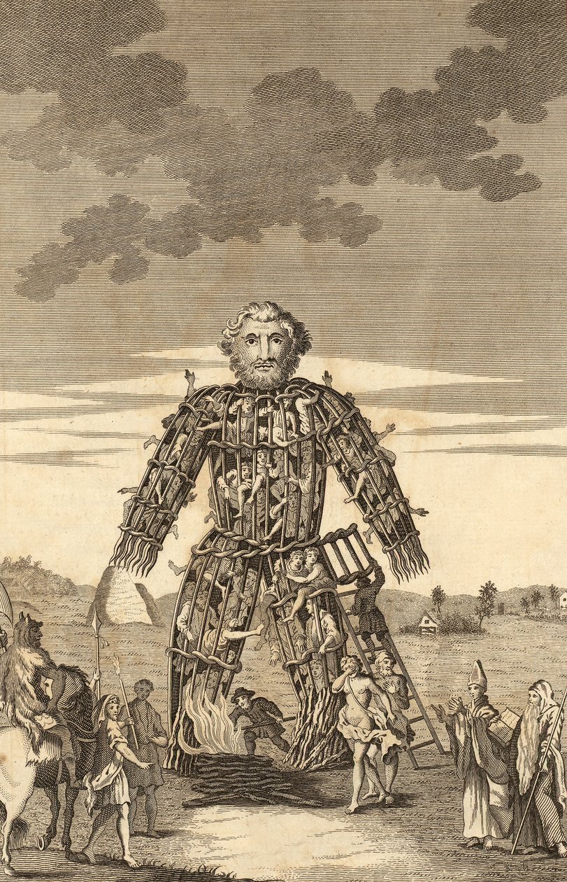 The Wicker Man of the Druids, from The Complete English Traveller, or a New Survey and Description of England and Wales, pub. 1771 by English School