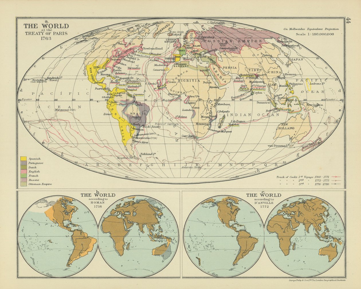 The World at the Treaty of Paris 1763 by English School