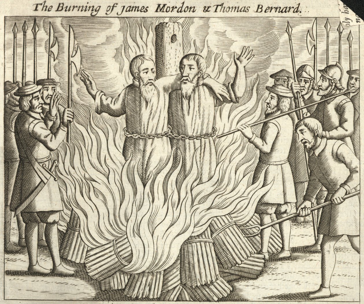 The Burning of James Morden and Thomas Bernard by English School