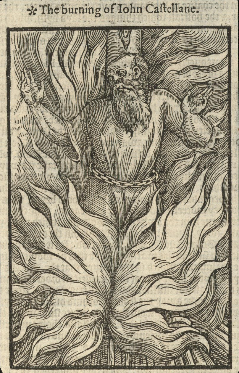 The Burning of John Castellane by English School