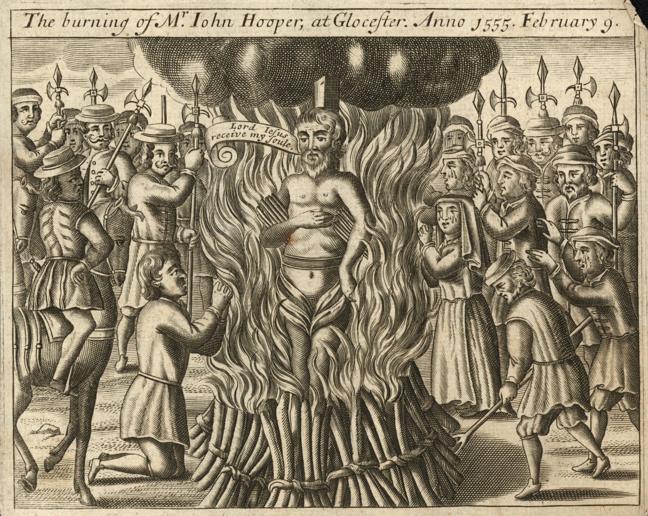 The Burning of Mr John Hooper at Gloucester, 9 February 1555 by English School