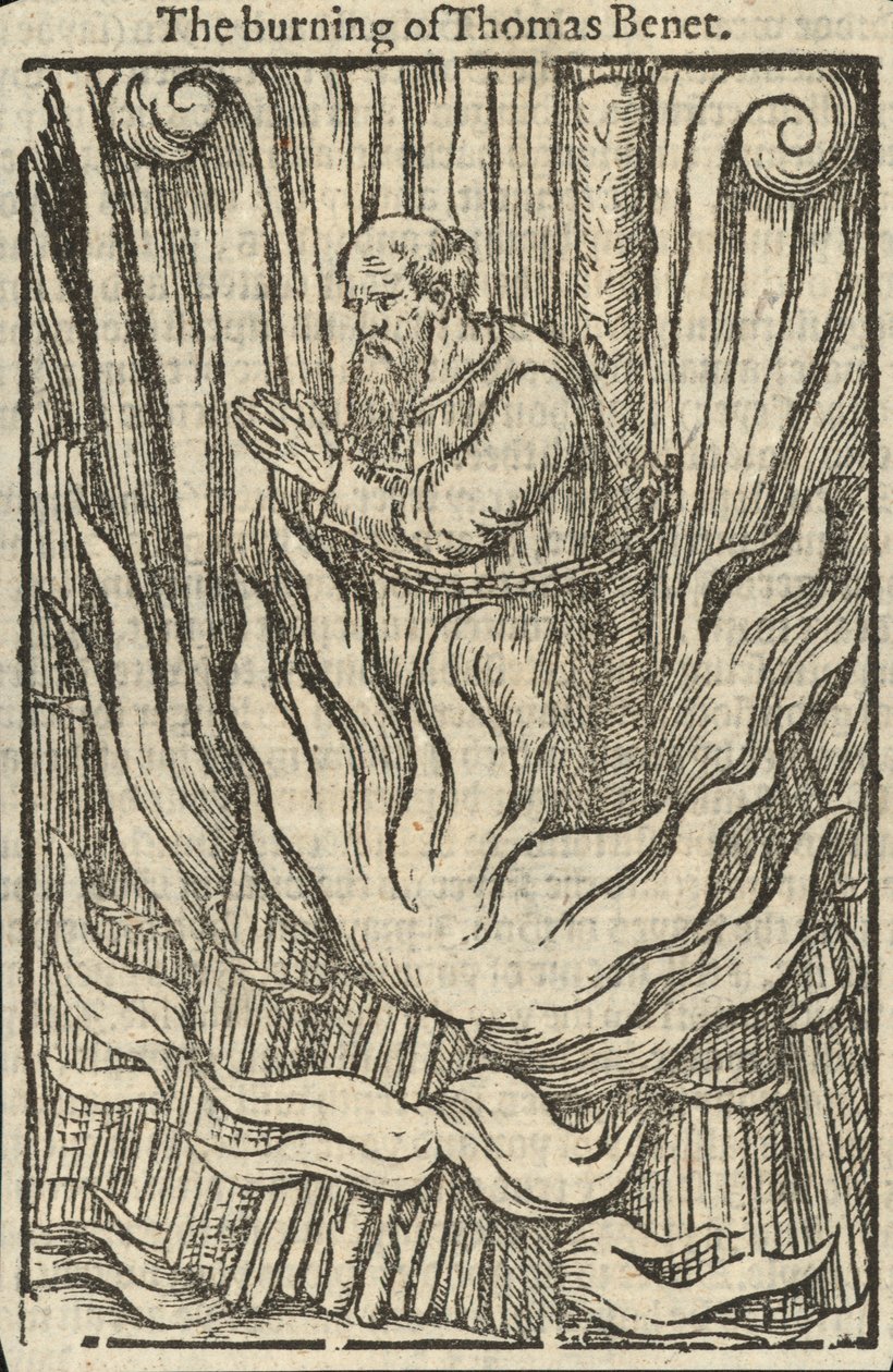 The Burning of Thomas Benet by English School