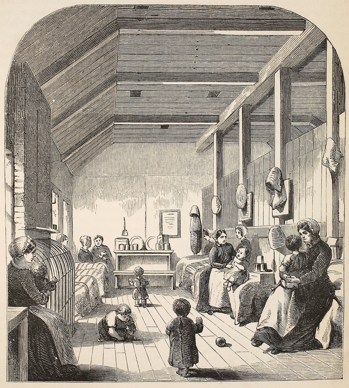The convict nursery at Brixton, illustration from The Criminal Prisons of London and Scenes from Prison Life by Henry Mayhew and John Binny, pub. 1862 by English School