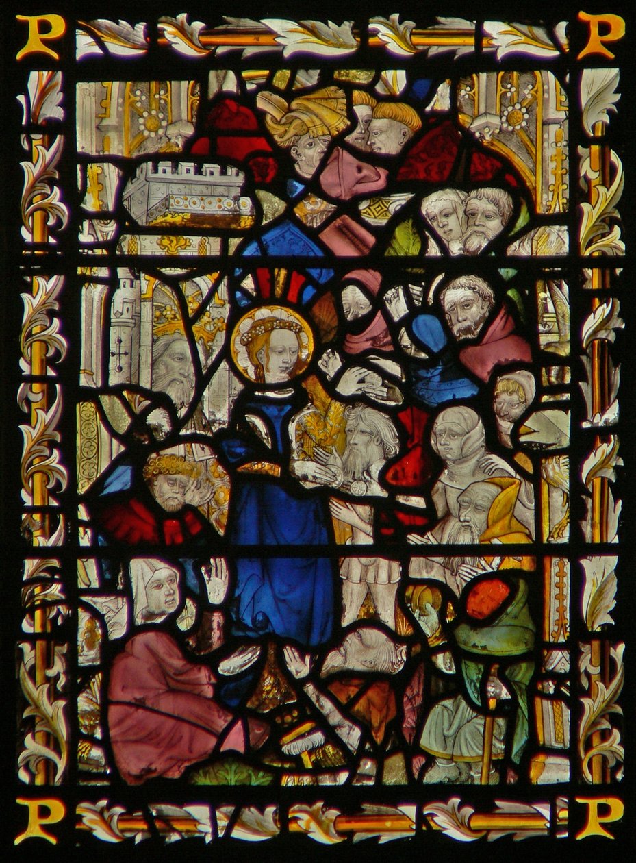 The east window depicting St Elisabeth of Hungary by English School