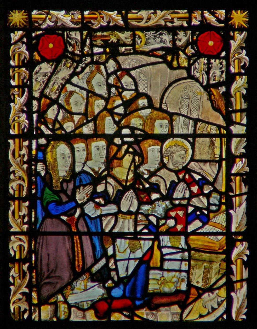 The east window depicting donors - Garnysh family by English School