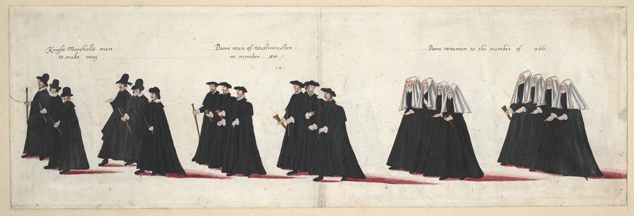 The funeral procession of Queen Elizabeth I to Westminster Abbey, 28th April 1603 by English School