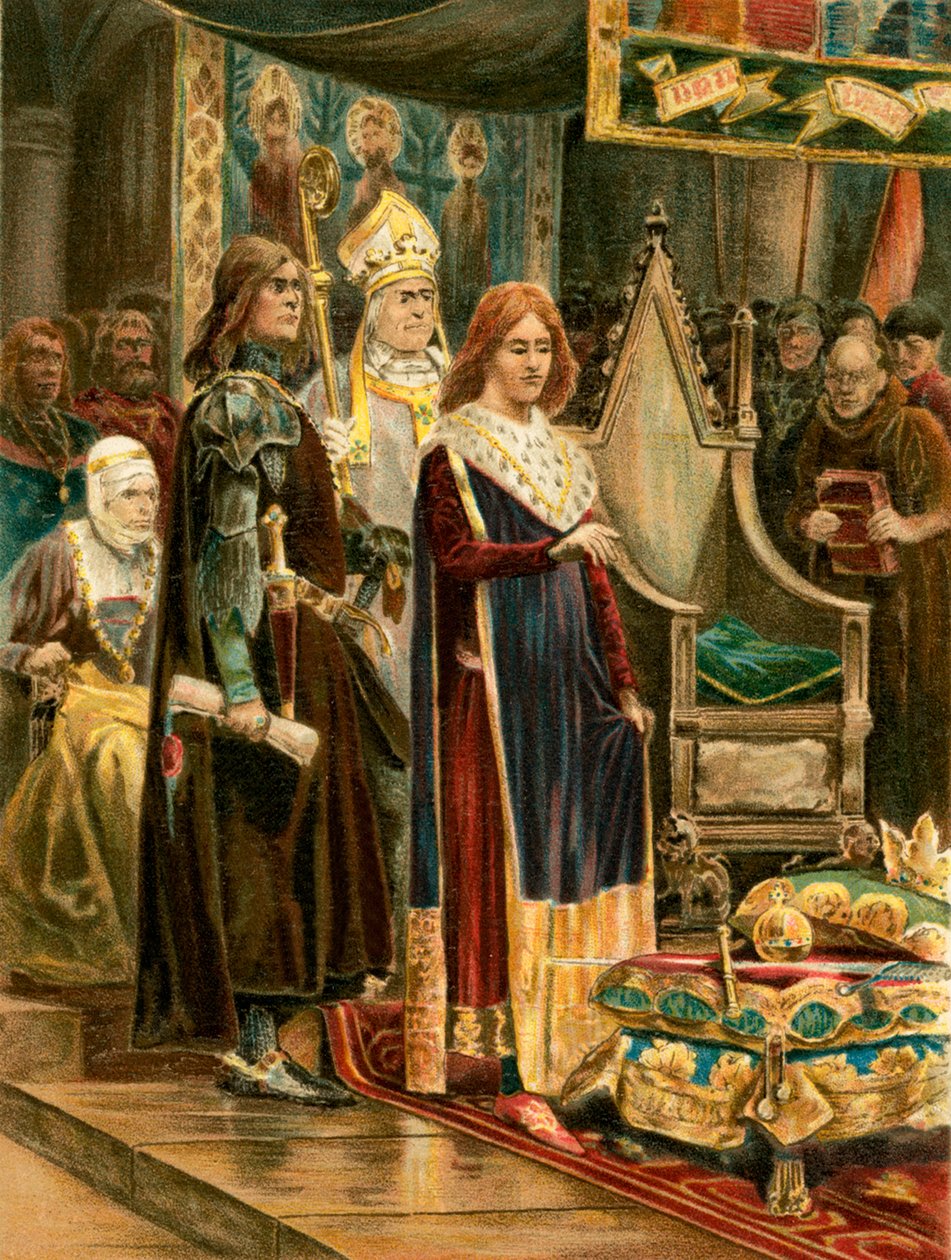 The investiture of Edward III with the Pallium by English School