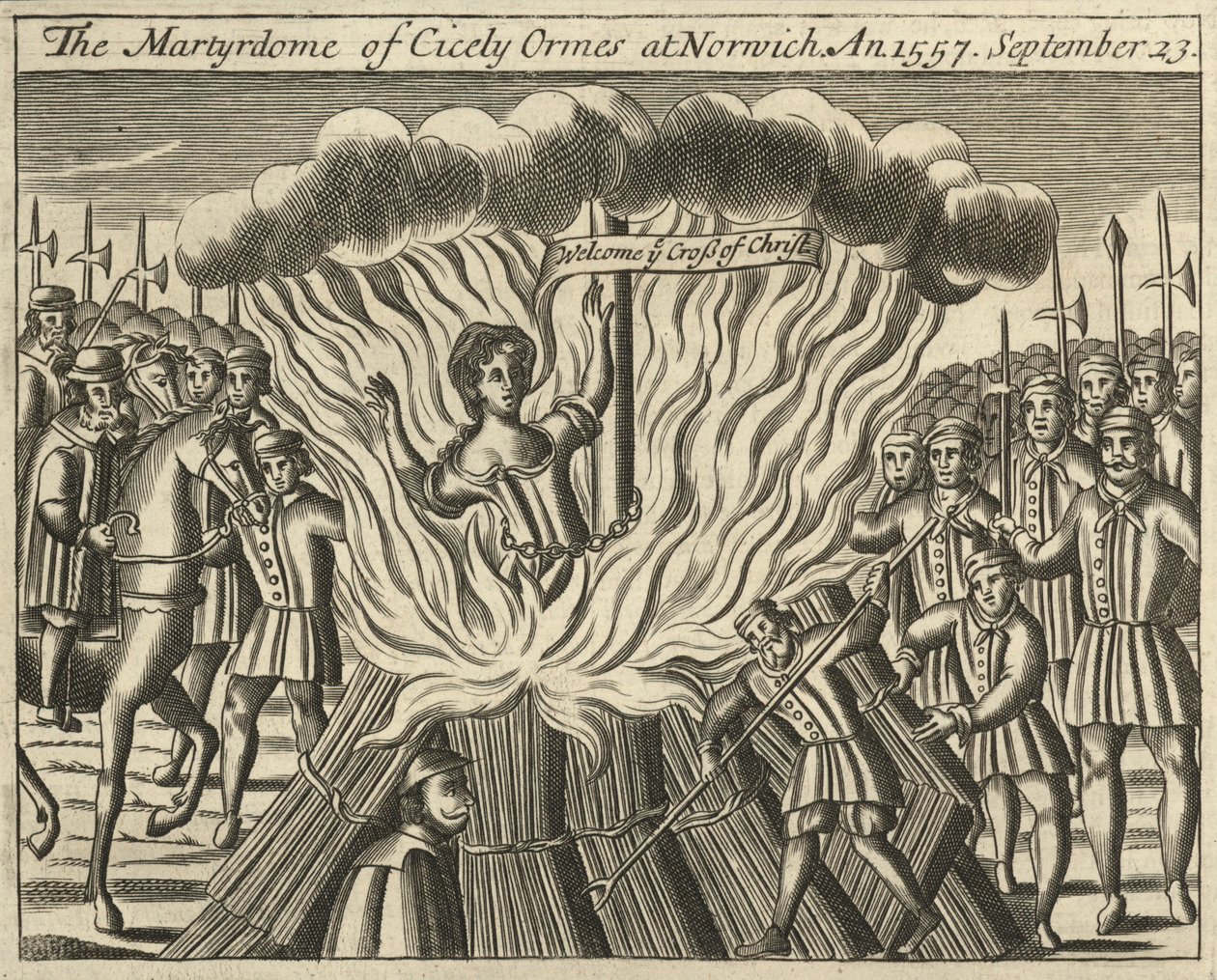The Martyrdom of Cicely Ormes at Norwich, 23 September 1557 by English School