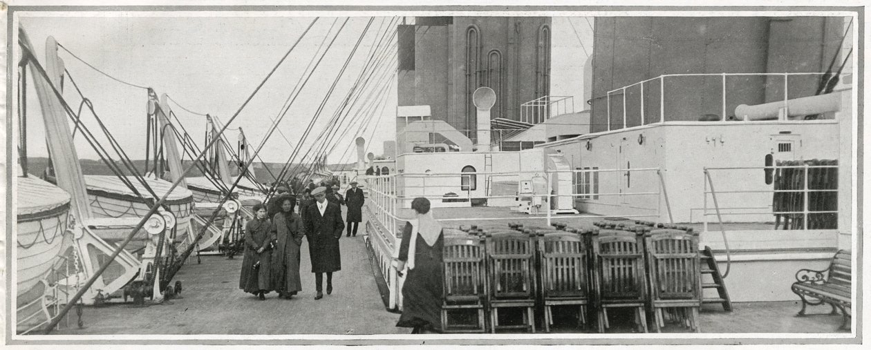 The promenade deck on Titanic, from 