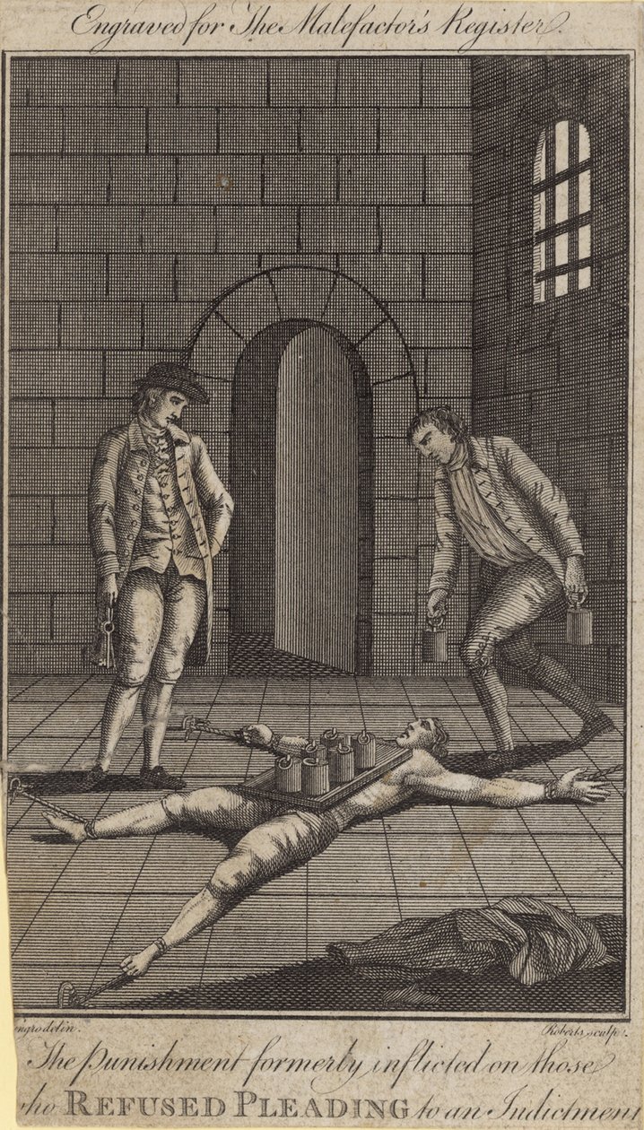 The Punishment Formerly Inflicted on Those Who Refused Pleading to an Indictment by English School