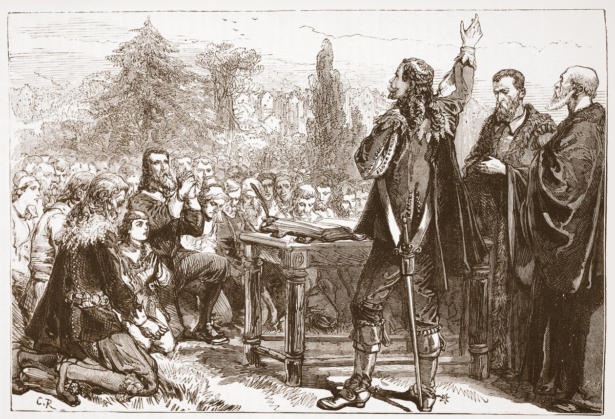 The Swearing and Subscribing of the National Covenant in Greyfriars Churchyard, Edinburgh by English School