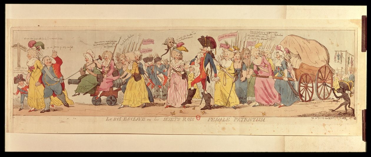 The women of Les Halles taking Louis XVI from Versailles by English School