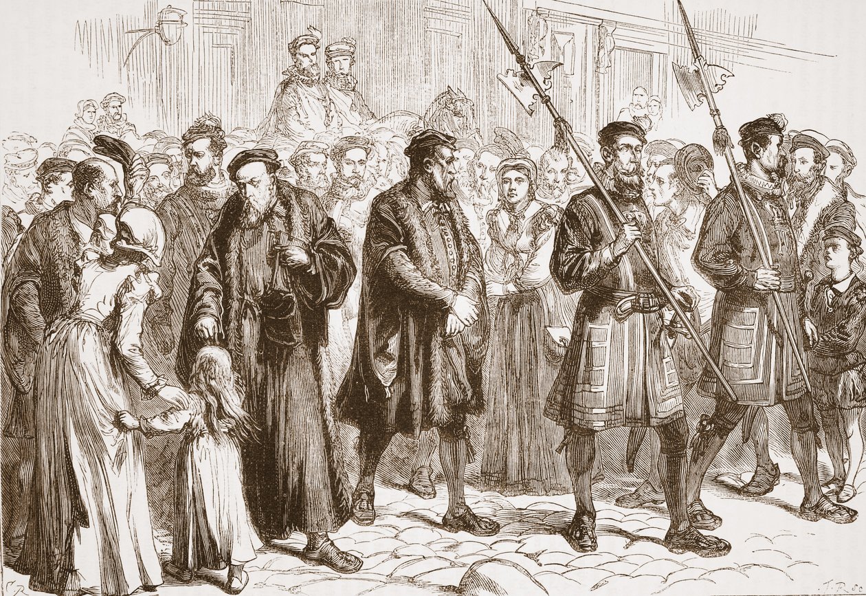 Thomas Bilney on his way to the stake (illustration from 