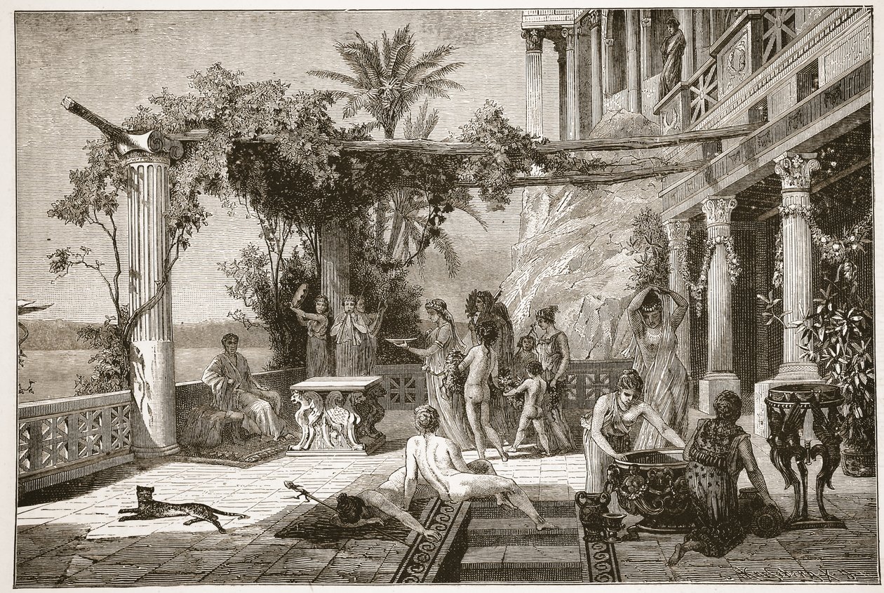 Tiberius at Capreae by English School