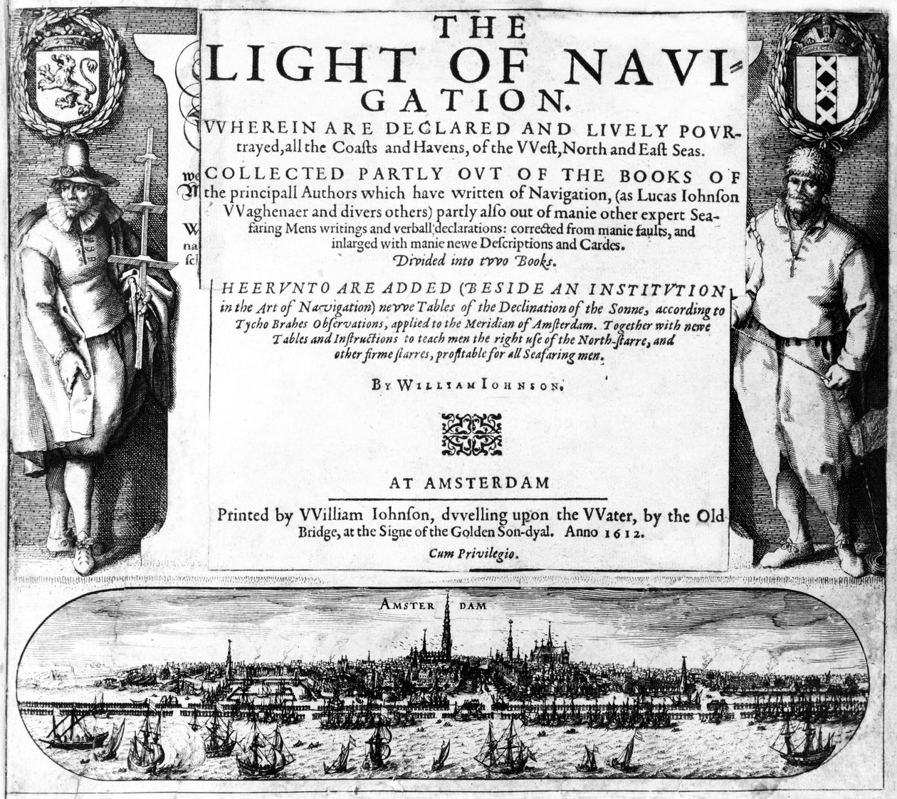 Title Page for The Light of Navigation by William Iohnson, published 1612 by English School