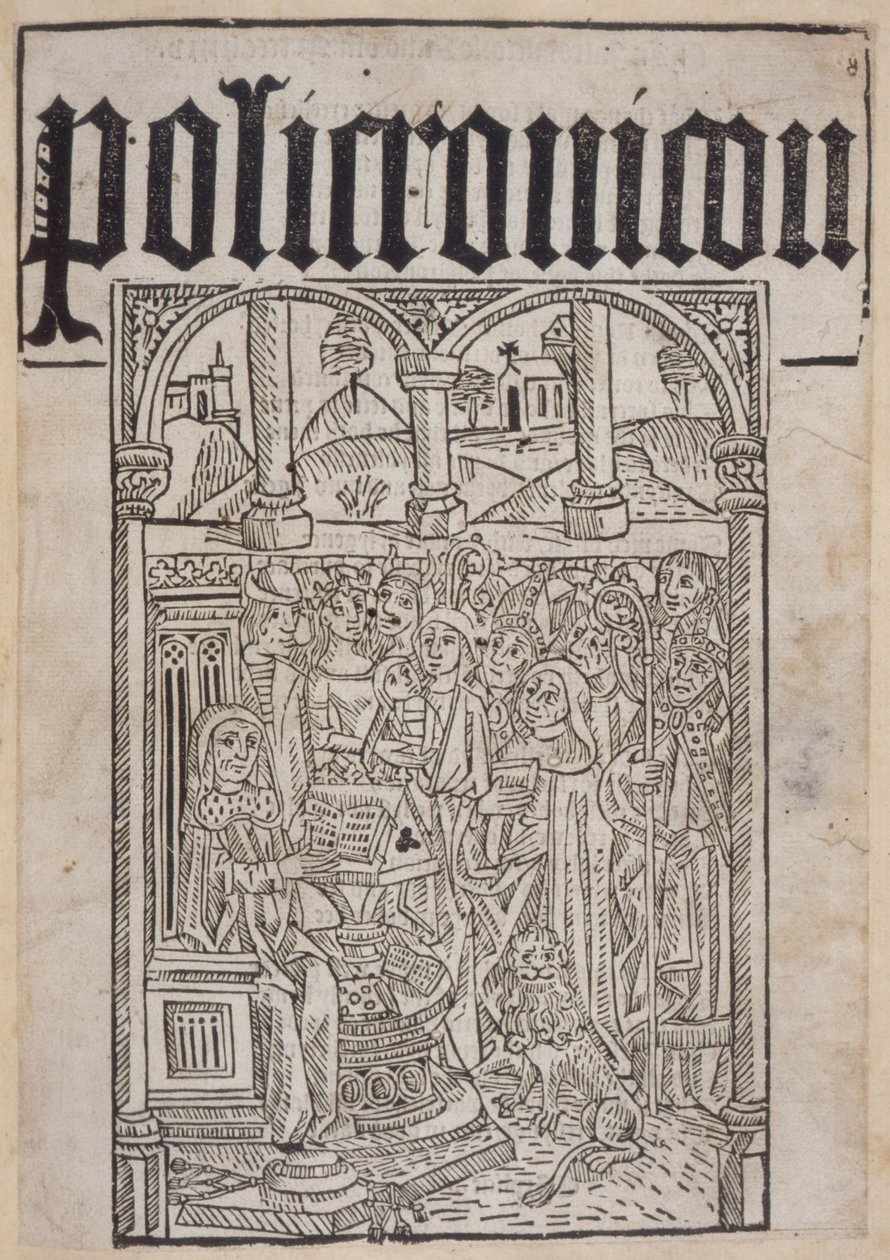 Title Page from the Polychronicon by Ranulf Higden printed by Wynkyn de Worde, 1495 by English School
