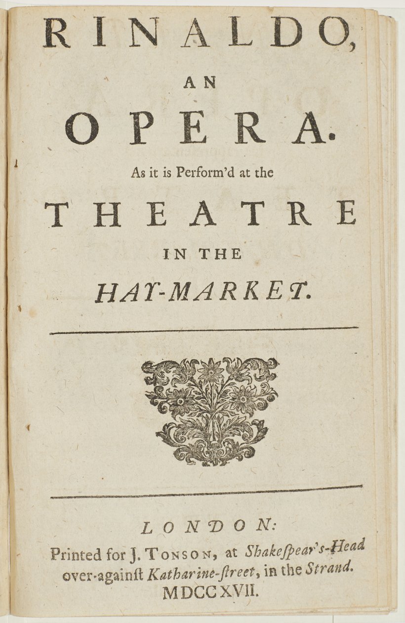Title Page from the Libretto of Handel