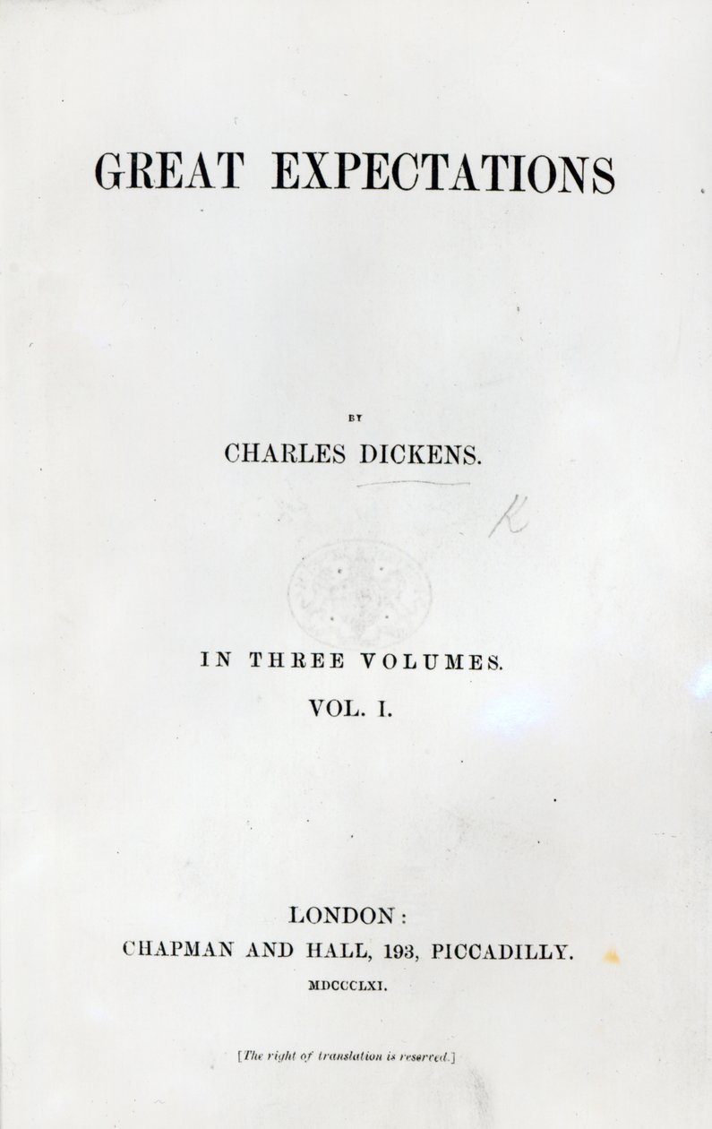 Titlepage to Great Expectations by Charles Dickens by English School