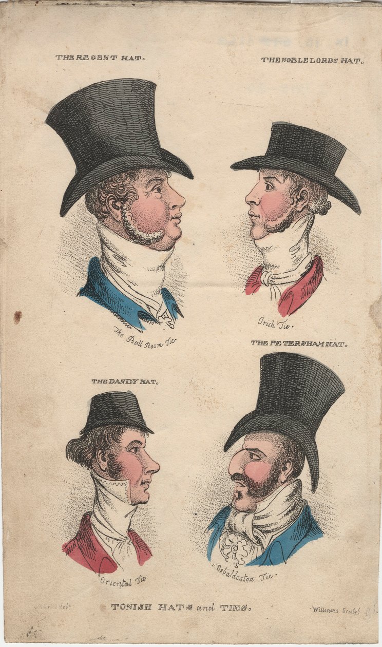 Tonish hats and ties, c.1815-20 by English School