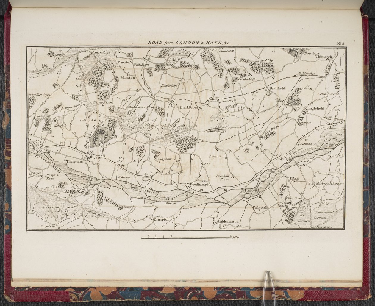 Topographical Map of the Great Road from London to Bath and Bristol, with the Country Three Miles on Each Side by English School
