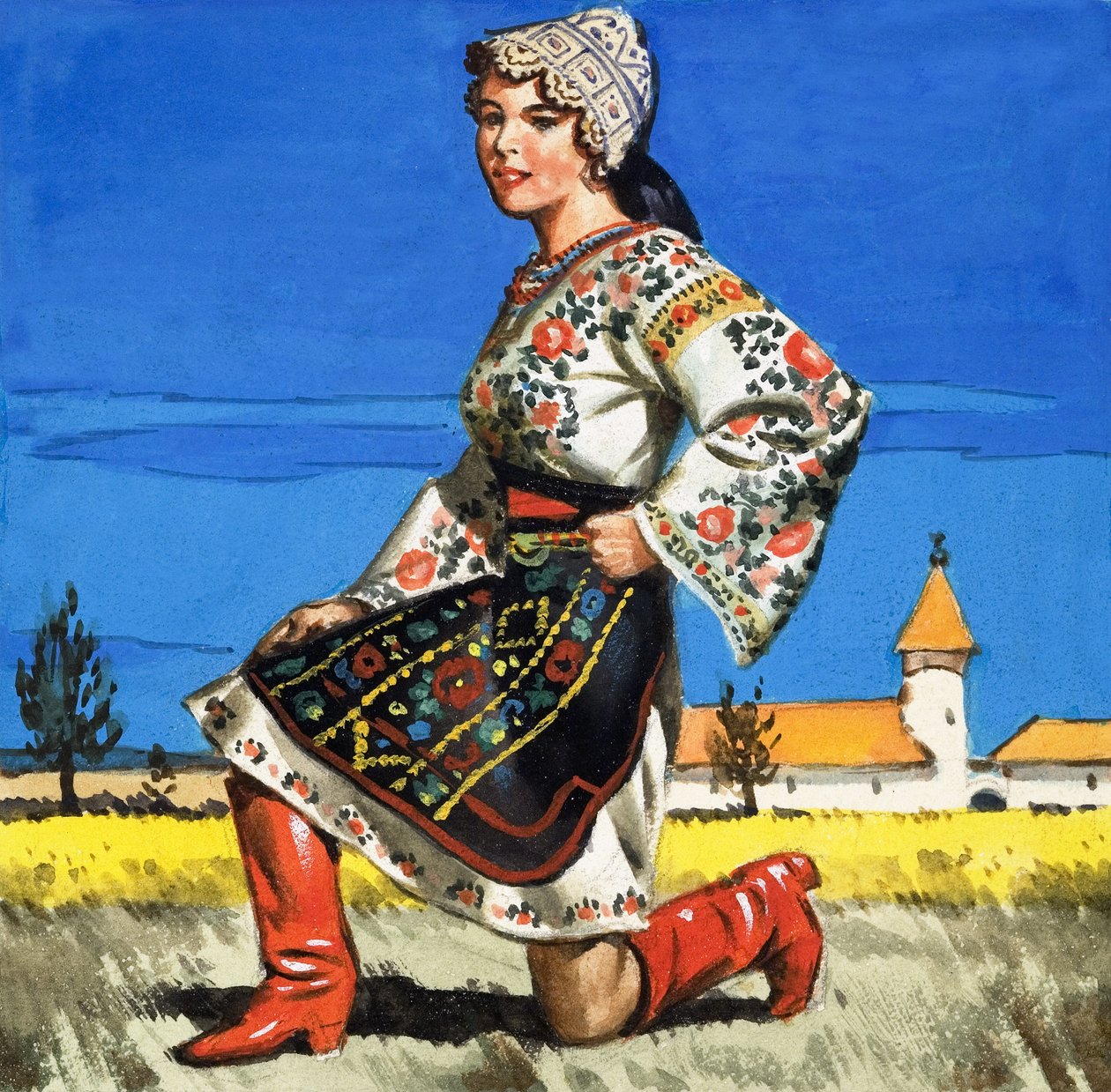 Traditional Costume of Ukraine by English School