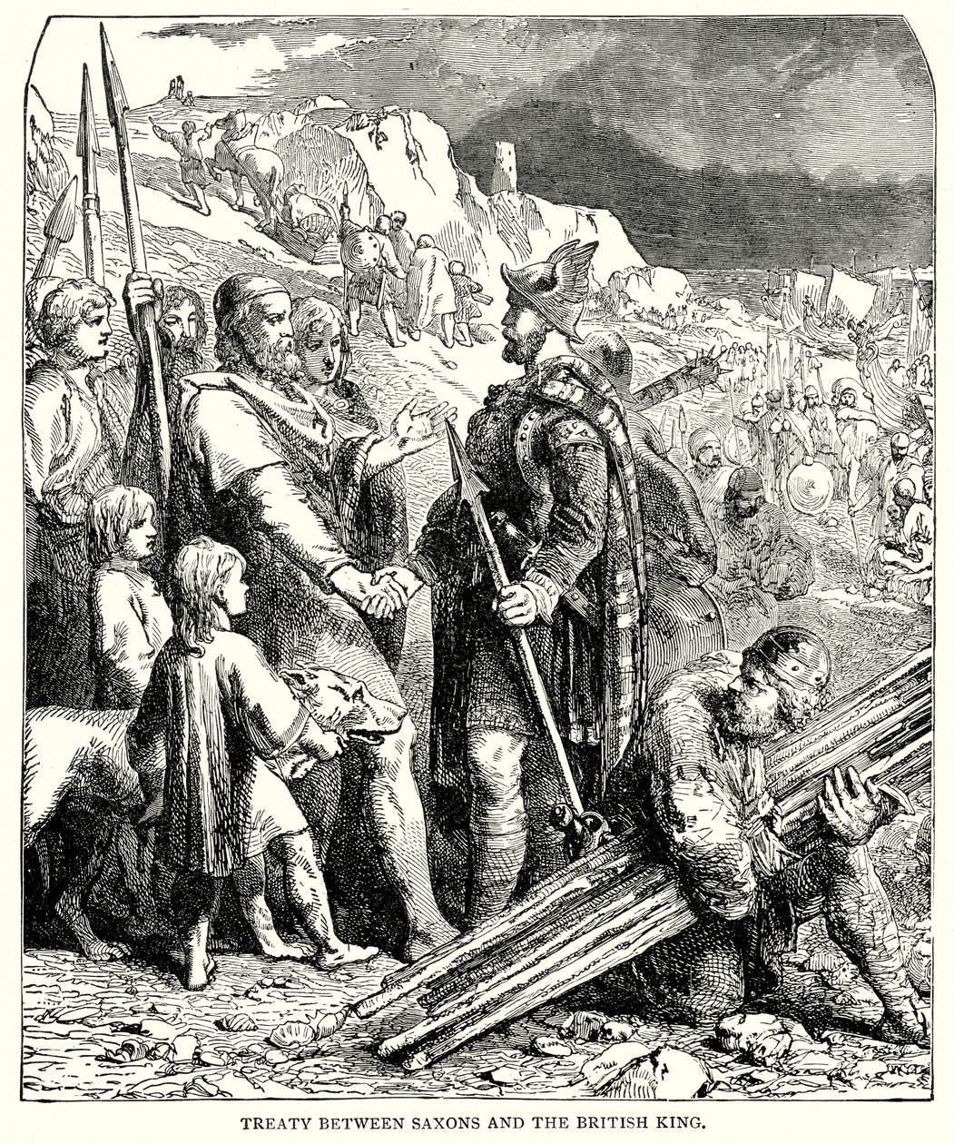 Treaty between Saxons and the British King by English School