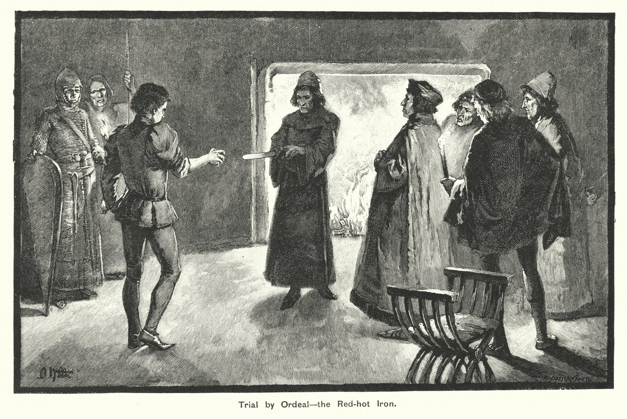 Trial by Ordeal, the Red-hot Iron by English School