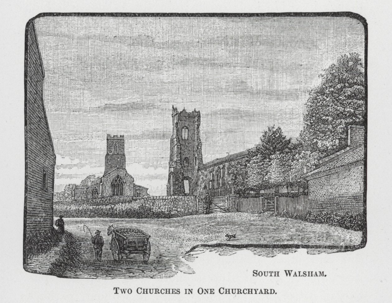 Two Churches in One Churchyard by English School