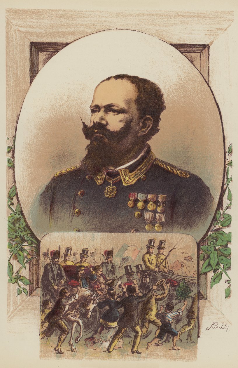 Victor Emmanuel, Garibaldi and the King at Naples by English School