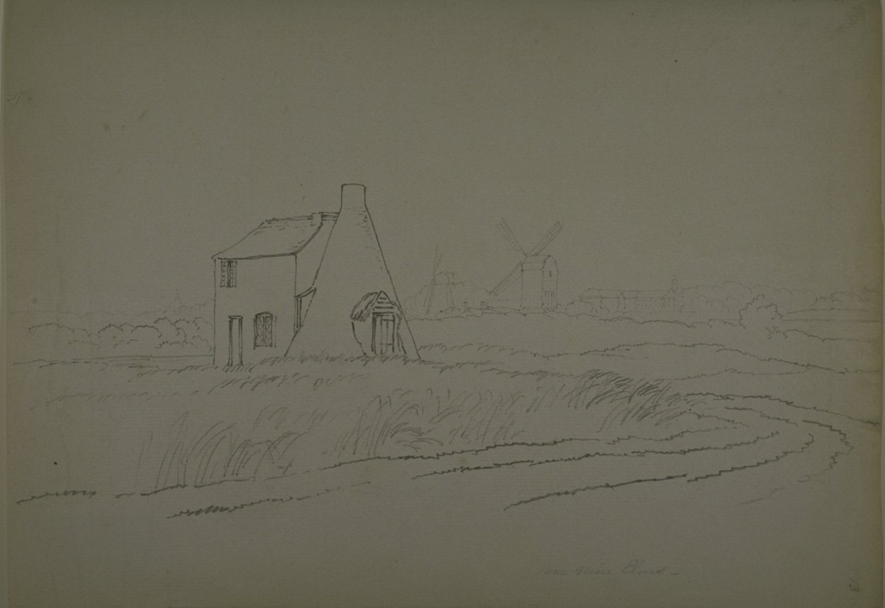 View near Nine Elms, Vauxhall, c.1810 by English School