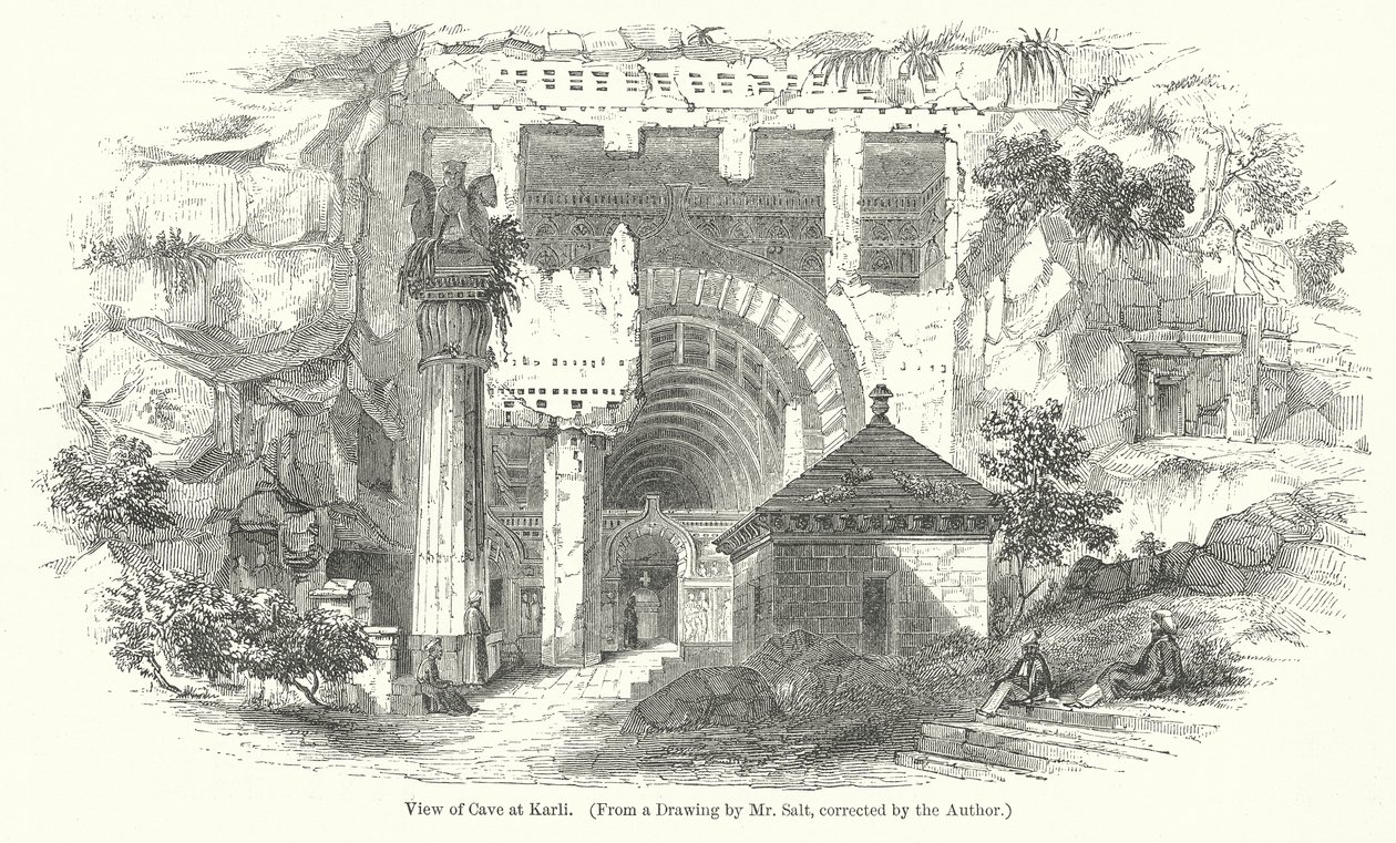 View of Cave at Karli by English School