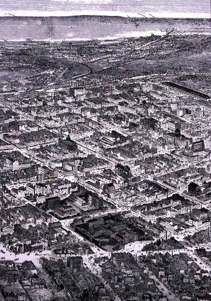 View of Melbourne, looking southwards to the sea, from 