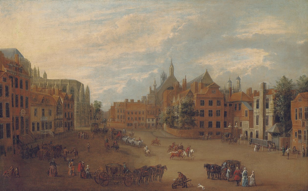 View of Old Palace Yard, Westminster, with the East End of Westminster Abbey and the Chapel of King Henry VII to the Left, c.1700 by English School