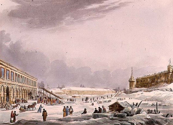 View of the Ice Hills During the Carnival at Moscow, plate 8 from 
