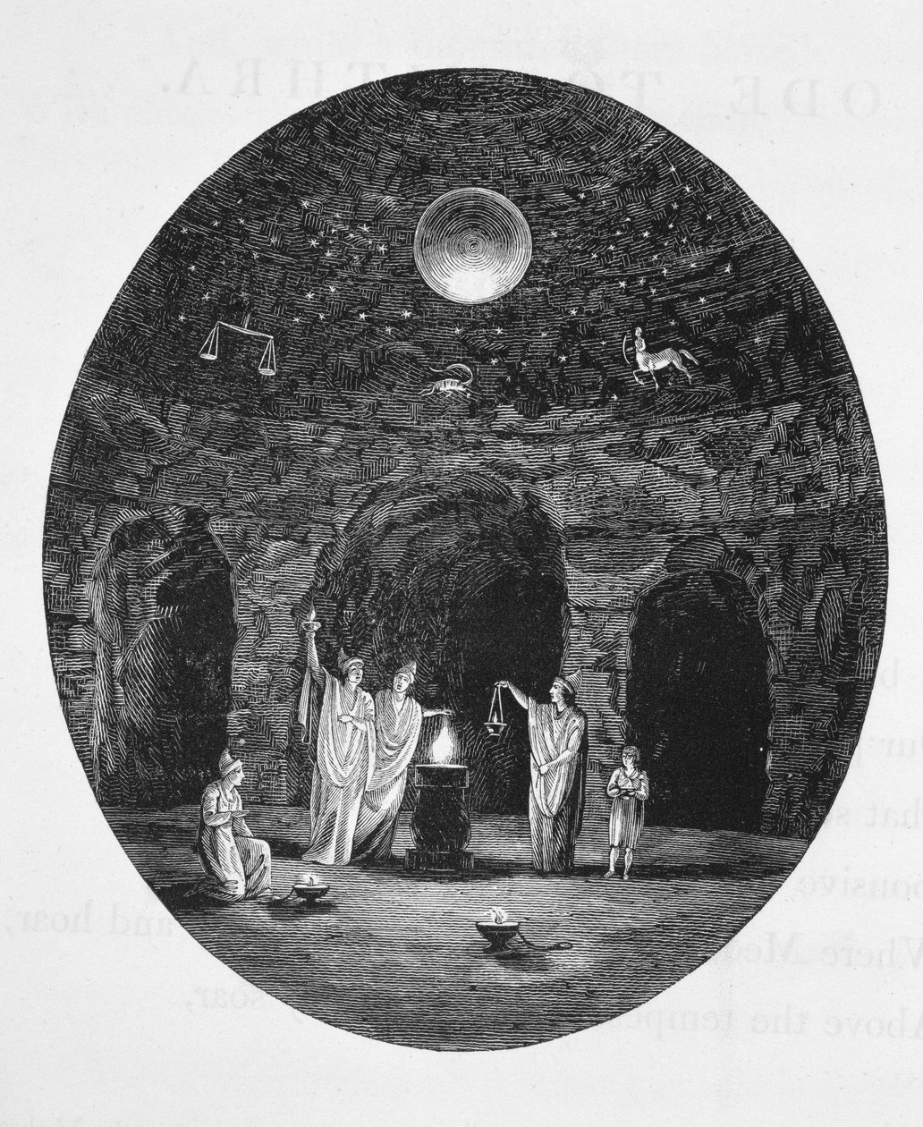 View of the ancient mysterious rites celebrated in the Mithraic cavern