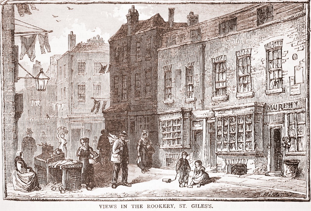 Views in the Rookery, St. Giles by English School