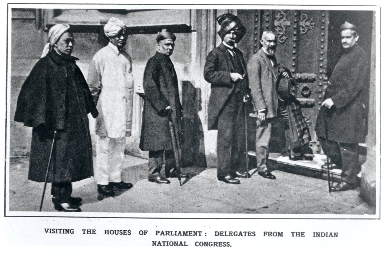 Visiting the Houses of Parliament: Delegates from the Indian National Congress, 1919 by English School