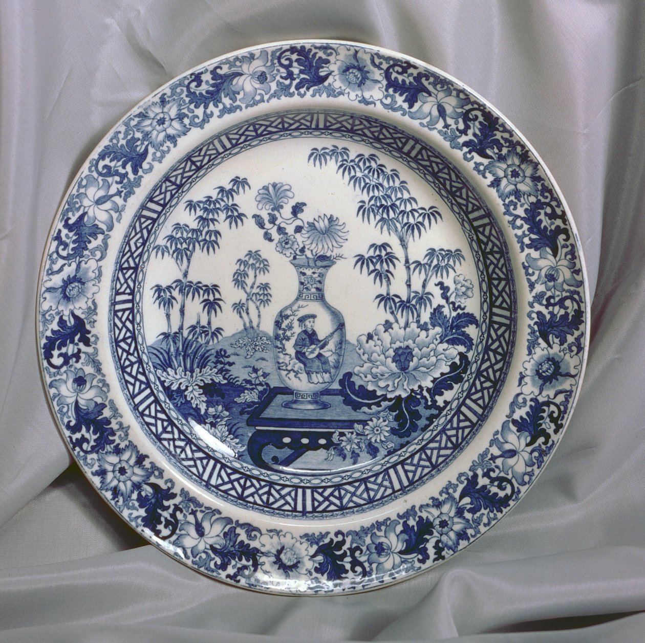 Wedgwood Blue printed plate, Chinese Vase pattern, c.1810 by English School