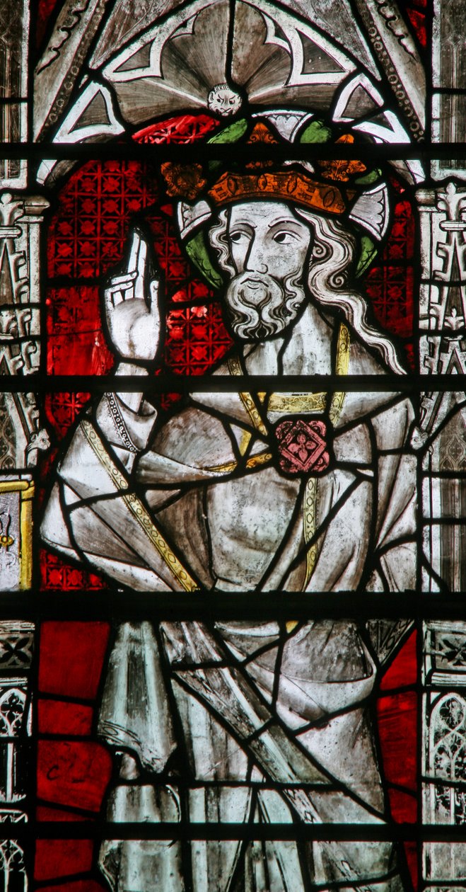 Window depicting God from the Coronation of the Virgin by English School