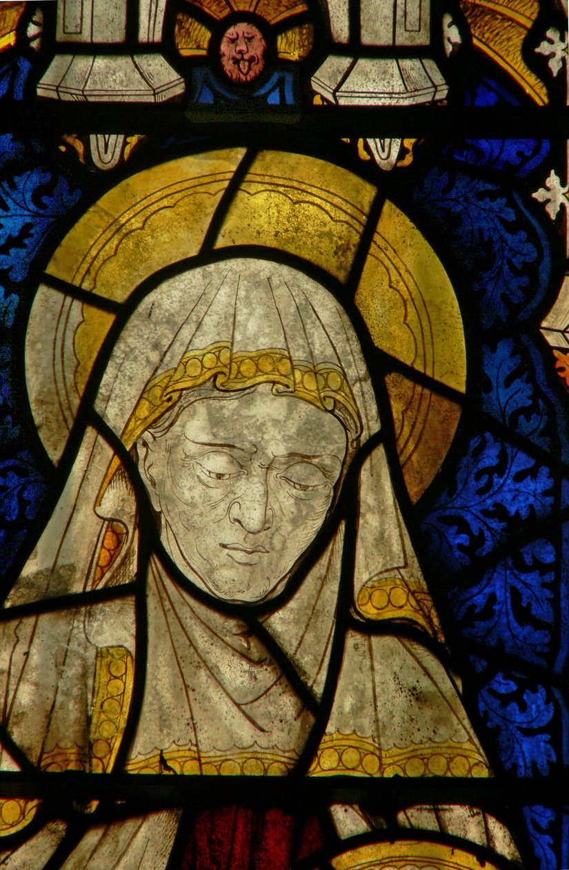 Window depicting St Anne Teaching the Virgin to read by English School