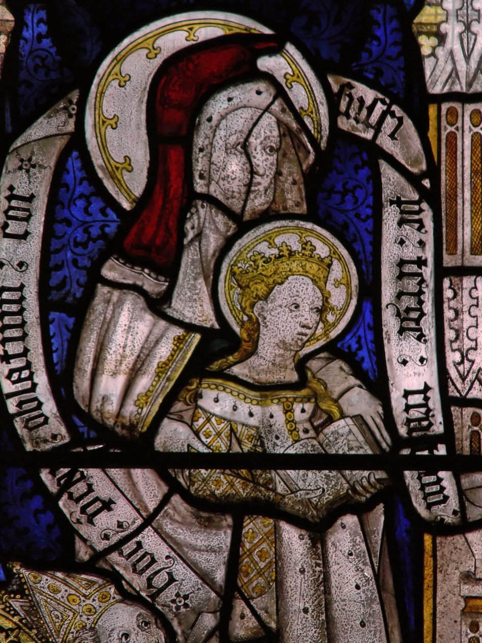 Window Ew depicting St Anne Teaching the Virgin to read by English School